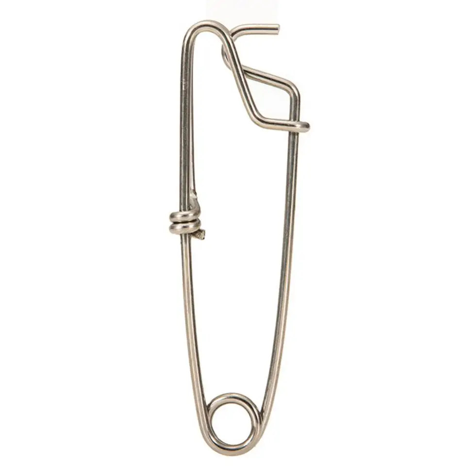Alomejor Clip a Lenza Lunga Snap 5PCS Gancio per Ramo con Palangaro in Acciaio Inossidabile Girelle a Scatto Clip per Tonno con Lenza Galleggiante(2.6 * 100MM
