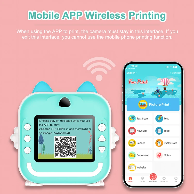 Digital Camera Mini Children Digital Camera For Photography Instant Print Photo Kids Camera Thermal Paper Printer Video Educational Toys Gift