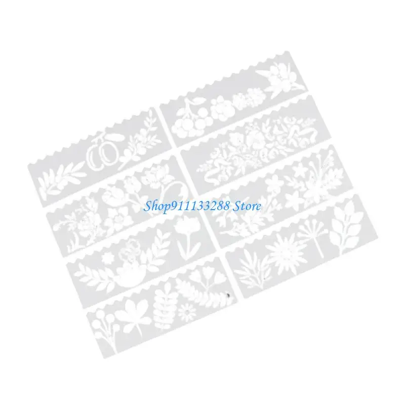 G88D 다중 패턴 스텐실 세트 어린이를위한 8PCS 플라스틱 템플릿 색칠하기 책 Scrapbooking 및 DIY 학교 프로젝트 가정용