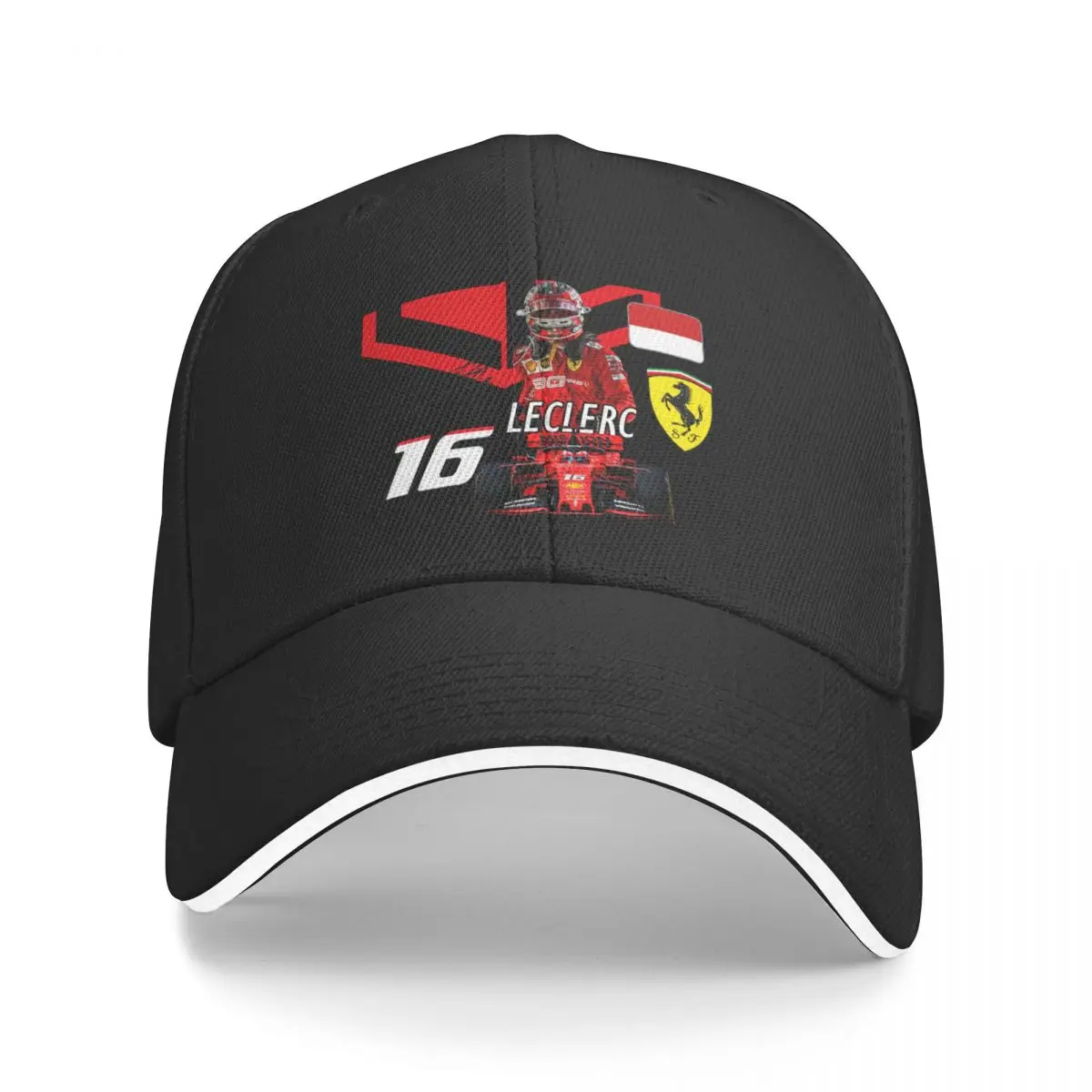 

Charles LECLERC - black outline Baseball Cap Hat Luxury Brand sun hat For Men Women's