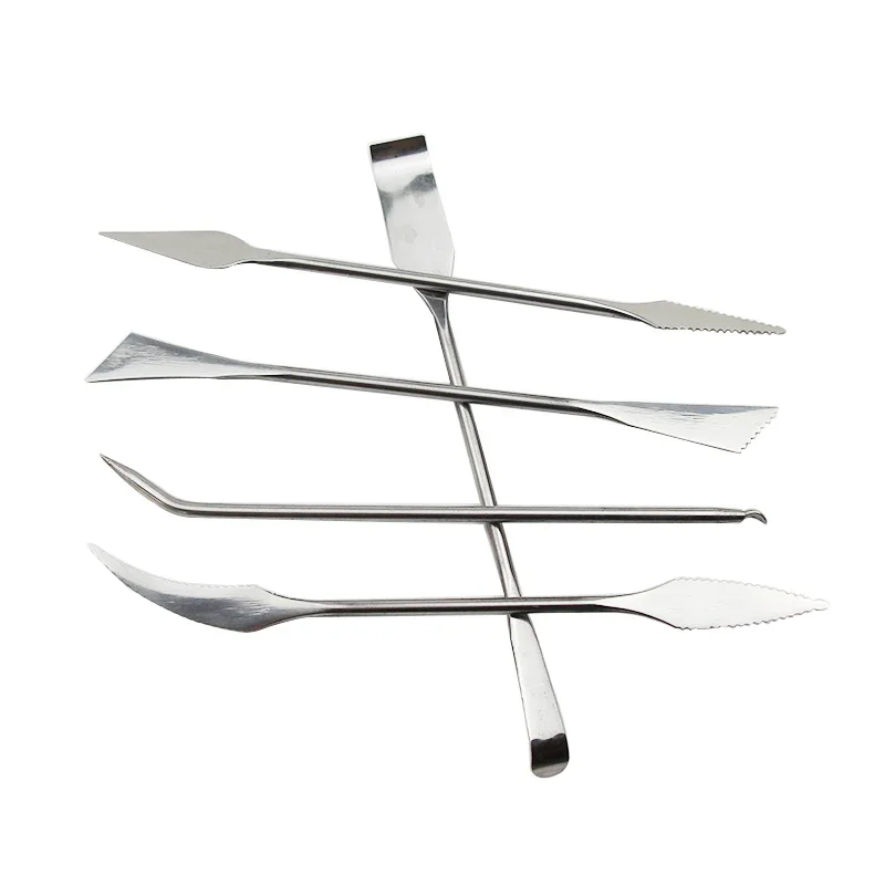Stainless Steel 5Pcs Pottery Clay Carving Knives Ceramic Sculpting Tools Polymer
