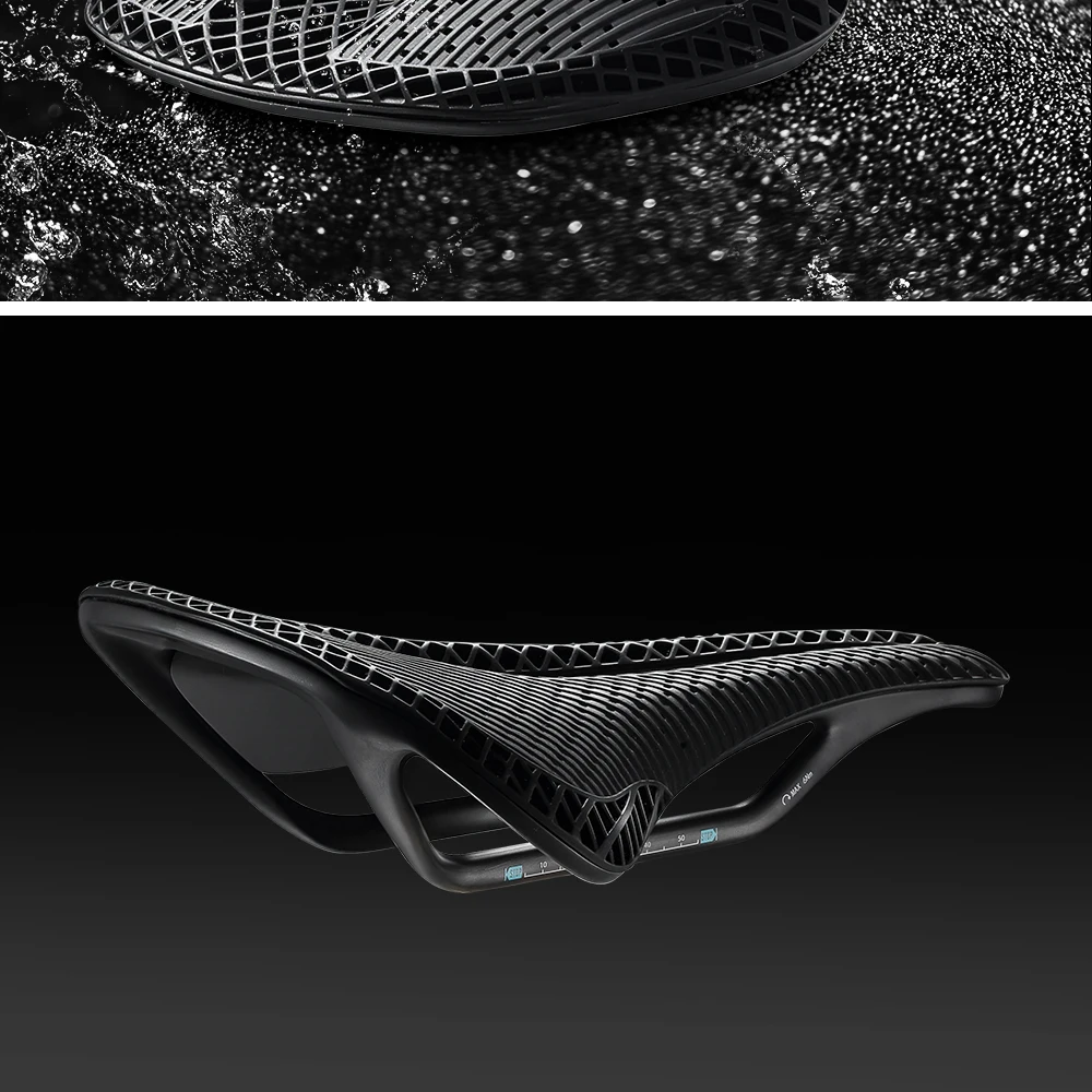 RYET 3D-Gedruckter Vakuum-Fahrradsattel Vollcarbon Oval 7x9mm Schienen MTB Rennrad Gravel Radfahrsattel 143mm Breit für Männer Frauen – Detail 27