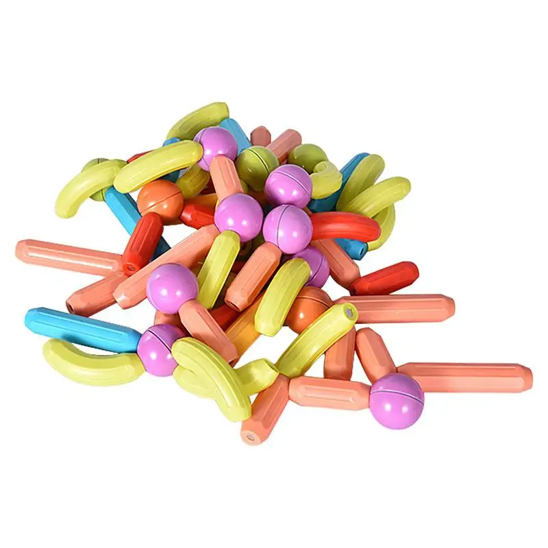 

Цветной магнитный Строительный набор, шарики и стержни, палочки, строительные блоки Монтессори, обучающий стержень, Штабелируемая игрушка, подарок для детей