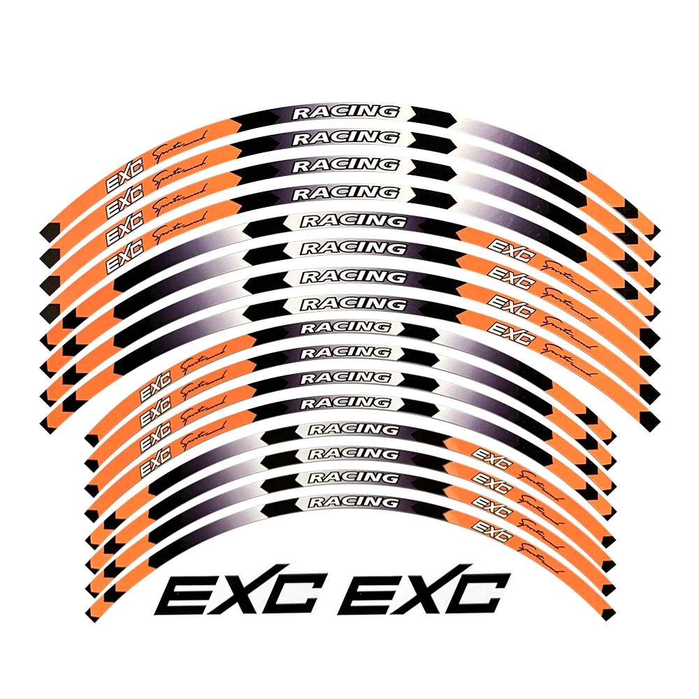 For KTM 125 EXC 125/250/300/350/450/500 Racing Wheels Strips Motorcycle Wheel Tire Stickers Reflective Rim Tape Bicycle Decals