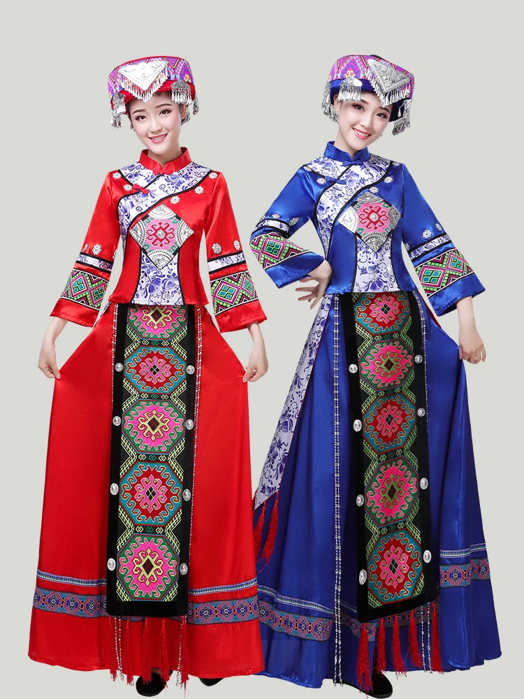 Tujia Ethnic Minority Clothing Female Xiangxi Enshi Xilancapu Yunnan Yao Traditional Embroidered Dress