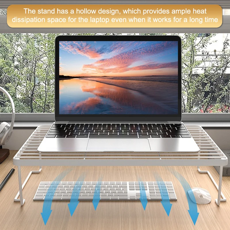 접이식 노트북 스탠드 데스크탑 PC 컴퓨터 모니터 라이저 Macbook Air Pro 용 목 스트레인 스토리지 냉각 노트북 스탠드 감소