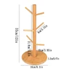 1PCS Multifunctional Bamboo Storage Rack Entryway Key Mug Drainage Shelf Storage Coffee & Tea Cup Holder Glass Mug Hanging Shelf 3