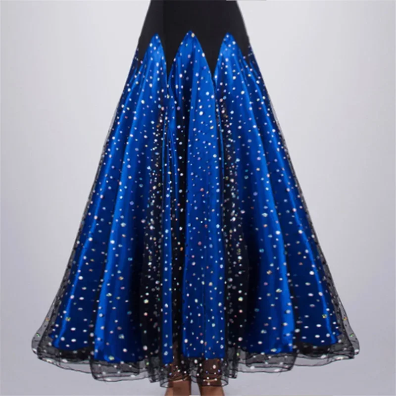 Jupe Swing 720° à Paillettes Pour Danse De Salon - Robe Longue Flamenco Pour Valse, Pratique, Spectacle - Vert, Taille XL - 7