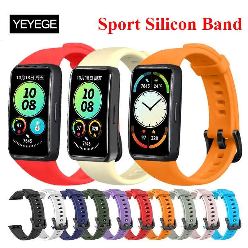 

Силиконовый спортивный браслет для Huawei Band 6/6 Pro, ремешок для смарт-часов, браслет для Honor band 6 Correa, сменный ремешок для часов