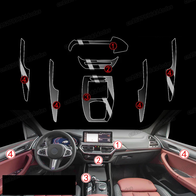 

HD transparent car dashboard gear panel anti-scratch stikcer protector film for bmw x4 g02 2018 2019 2020 2021 2022 M sport