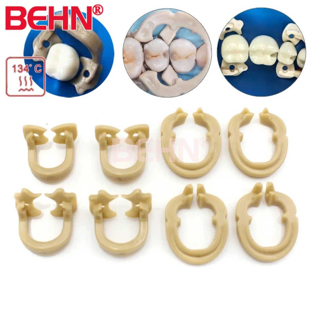 Behn 4pcs Dental Rubber Dam Clamps Kit Resin Rubber Barrier Clip
