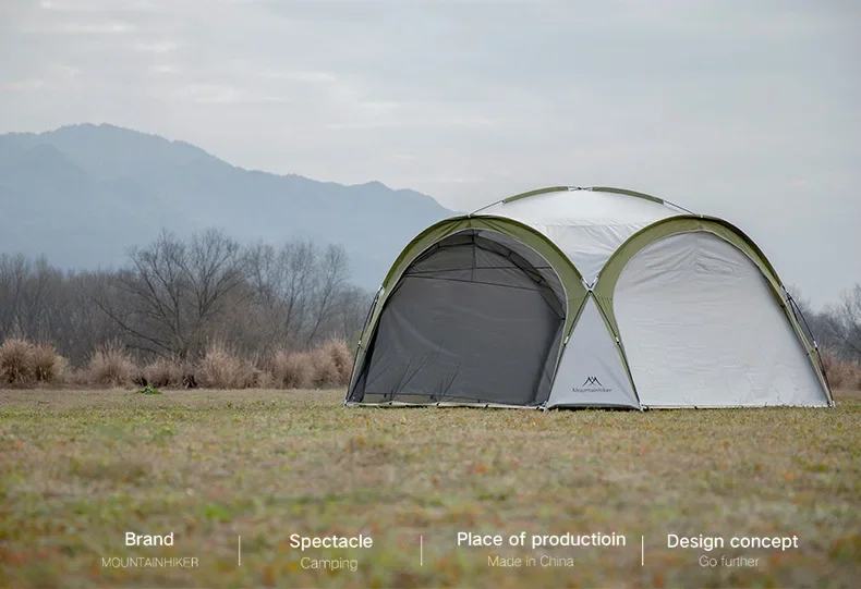 Mighty Dome Tent For Eight To Ten With Silver Coated Fabric Sun Shield