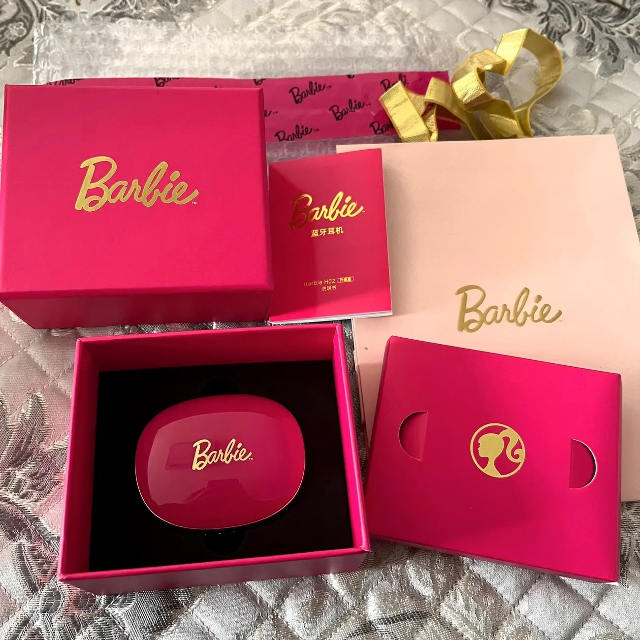 

Miniso Barbie Tws Earphones Wireless Bluetooth 5.0 Battery Long Last Anime Touch Control Music Call In-Ear Game Headphone