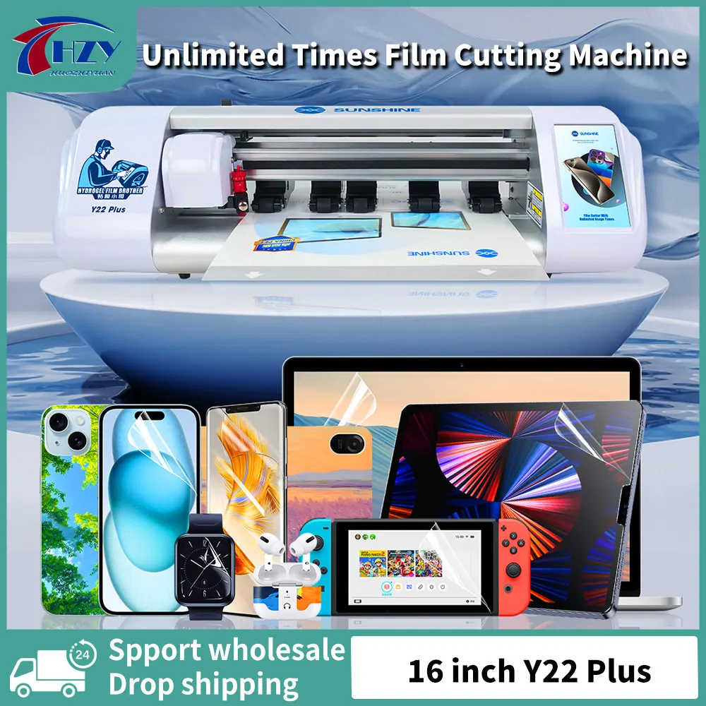 

SUNSHINE Y22 PLUS 16inch Auto Unlimited Cutting Machine for Flexible Hydrogel Film Phone AirPods iPad Watch Camera Cutter Screen