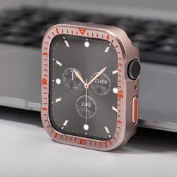 Premium Tempered Glass Screen Protector and Cover - 46mm Series 11 10 (Rose golden)