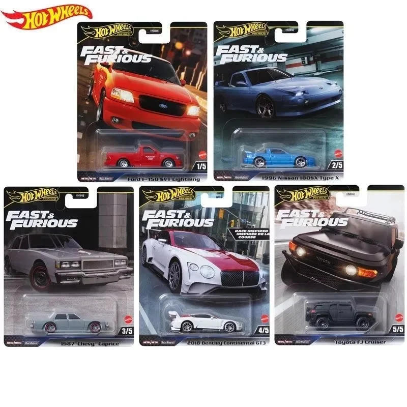 Hot Wheels Fast And Furious Series Car Model Alloy 1/64 Ford F150 Nissan 180 1987Car Model Continental Gt3 Car Model Boy Gift To 4