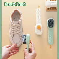 1/2pcs Shoes Brush Automatic Liquid Discharge Multifunction Press Out Shoes Cleaner Soft Bristles Clothes Brushes Cleaning Tool 1