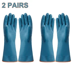 Waterproof Fleece - Lined Cleaning Gloves - Durable Household Protection for Kitchen and Bathroom Tasks (2/4 Pairs) (2 pairs)