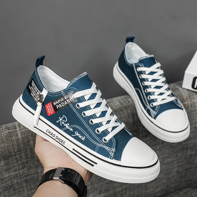 2024 New Summer Men's Casual Shoes Breathable Versatile Student Trendy Low Top Youth Canva Shoes EVA Sole PVC Face Chinese Made 2