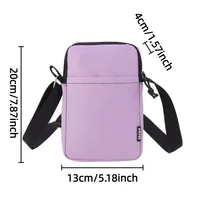 New Fashionable Mini Phone Pouch Square Vertical Tote Bag Simple Shoulder Bag Portable Lightweight Canvas Coin Crossbody Bag - Image 2
