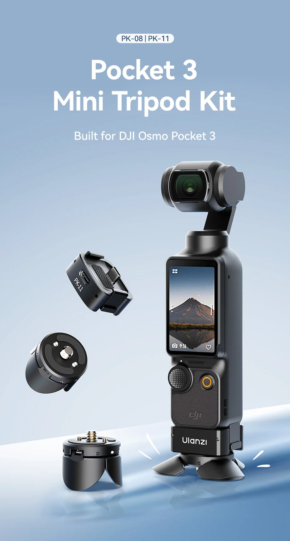Ulanzi Pocket 3 Mini Tripod /Arri Locating Base for Osmo Pocket 3