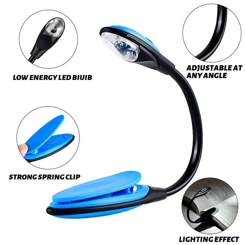 Travel Light - LED Book Light Reading Clip On Lamp Flexible Portable Desk Night