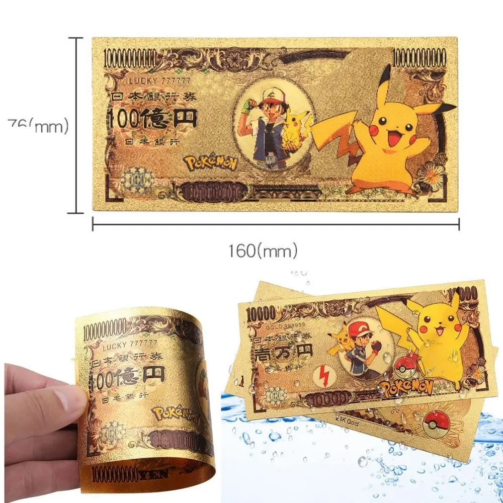 2022 anime Pokemon letter Gold Card Magic Baby commemorative gold coin collection coin Pikachu playing games children's toy gift