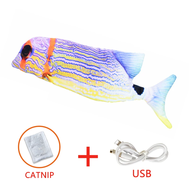 Pet Soft Electronic Fish Shape Cat Toy Electric USB Charging Simulation Fish Toys Funny Cat Chewing Playing Supplies Dropshiping 