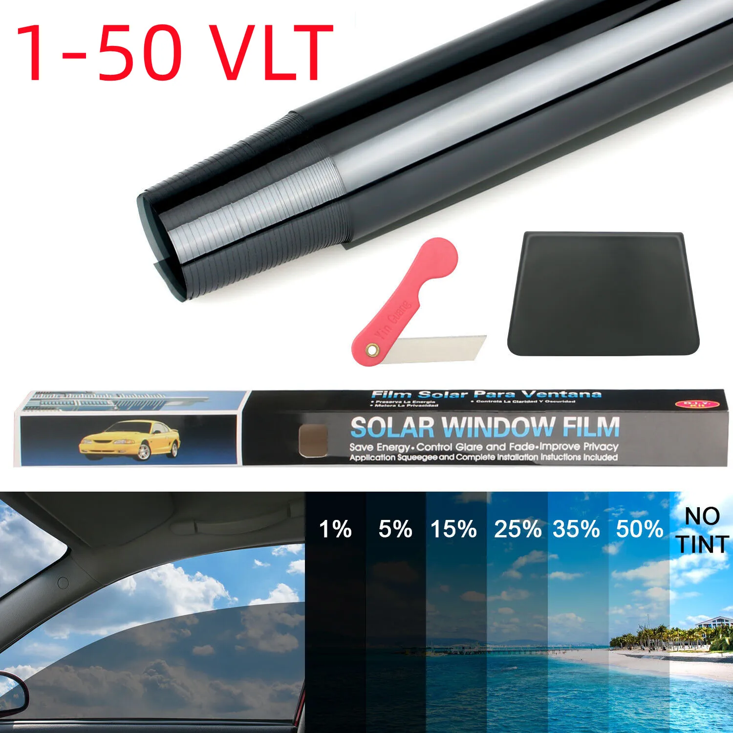 Film de teinte thermique pour vitres de voiture, 3M x 50CM, non découpé, antidéflagrant AliExpress