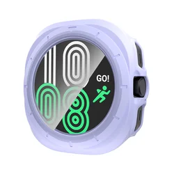 Rugged Smartwatch Cover with Built - in Tempered Glass Screen Protector for Galaxy Ultra 47mm (Purple)