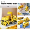 4 Pcs Pull Back Engineering Vehicle Cars Toys Small Kids Excavator Model Toddlers Construction Truck Plastic Mini Children 4