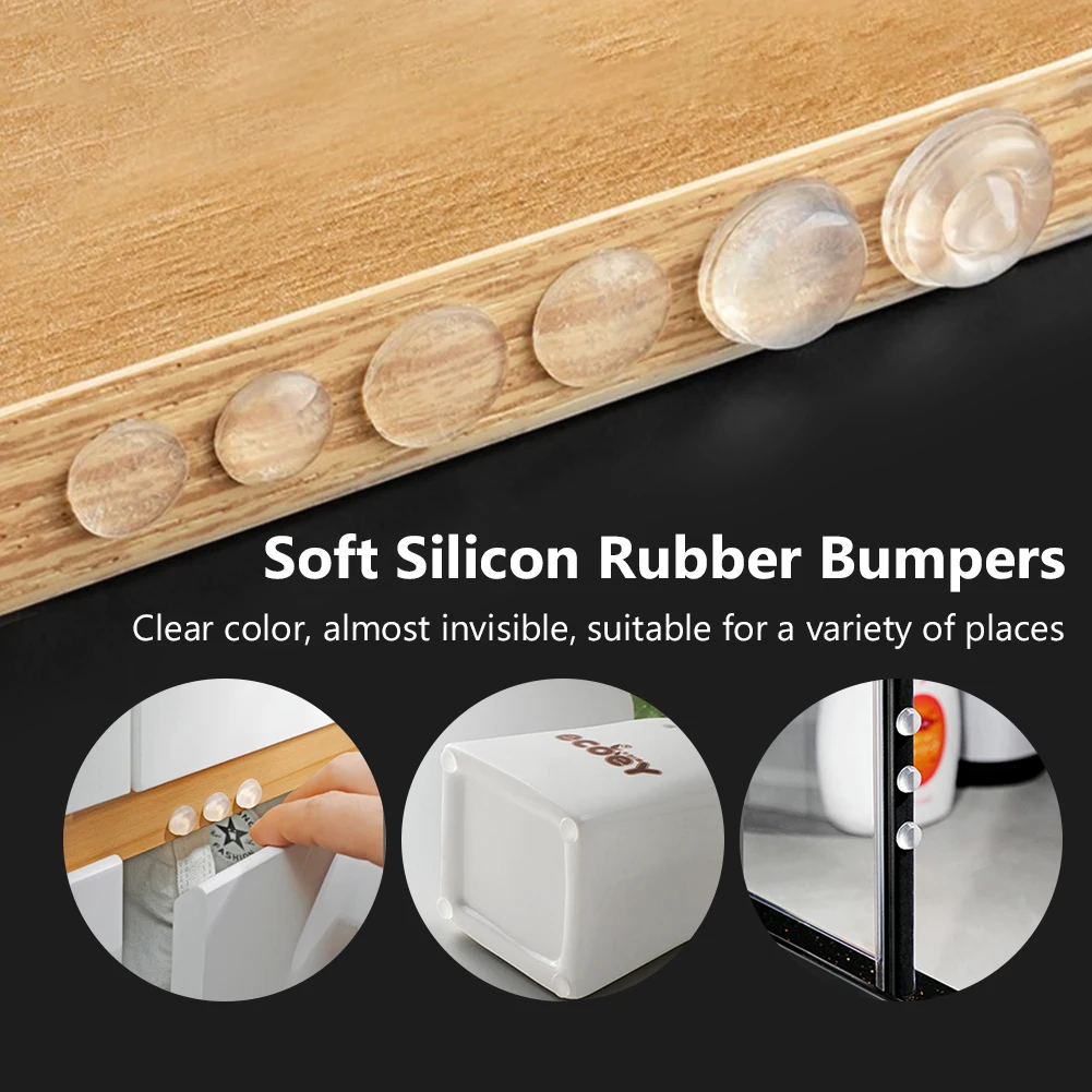 49-100pcs/set 8-15mm Rubber Muffling Anti-collision Door Stops Silicone Cabinet Drawers Cabinet Bumpers Furniture Hardware