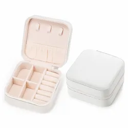 Compact Jewelry Travel Case: Stylish Portable Organizer (WHITE)