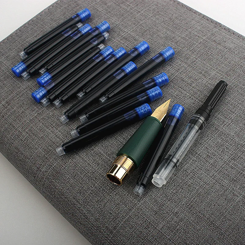 범용 잉크 카트리지 리필 만년필 교체 가능 잉크 백, 사무용품, 블루, 블랙, 2.6mm, 3.4mm 구경 잉크 백, 10 개