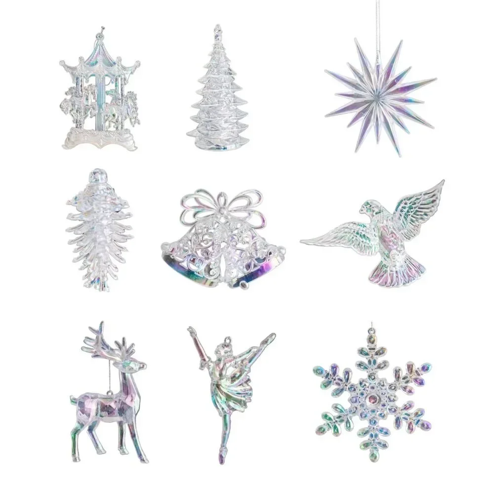 Acrylic Transparent Christmas Tree Ornament Snowflake Design