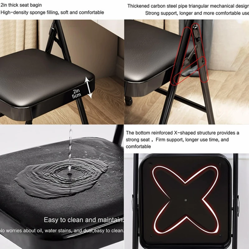 4 portable home office chairs, office desks, chairs, dining conference foldable portable study chairs suitable f