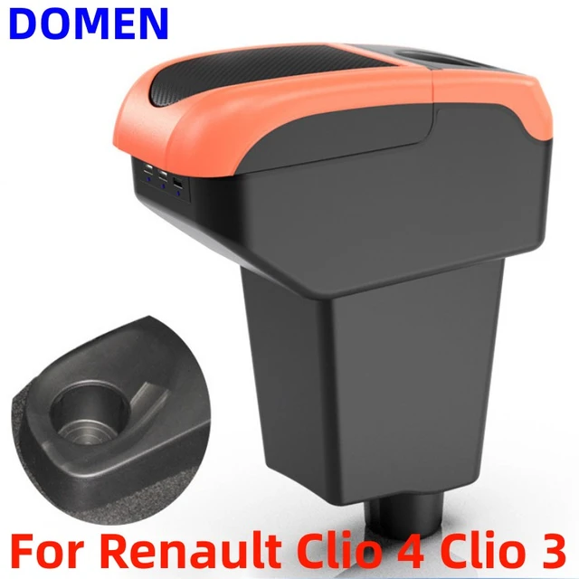 Für Renault Clio 4 Armlehne Für Renault Captur Clio 3 III IV Auto Armlehne  box Auto zubehör Lagerung box tasse halter mit USB - AliExpress