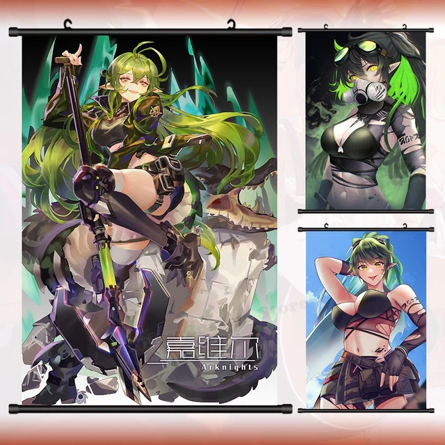 Quente anime jogos arknights w amiya nearl anime mangá parede cartaz de  madeira maciça pendurado rolo com pintura da lona - AliExpress