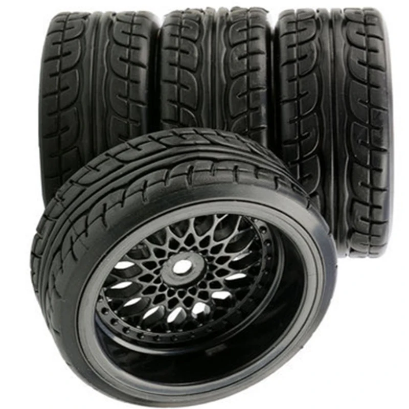 4PCS High-Grip 65mm RC Drift Tires & Wheels for 1/10 On-Road Racing - Durable Flat Run with Fast Shipping