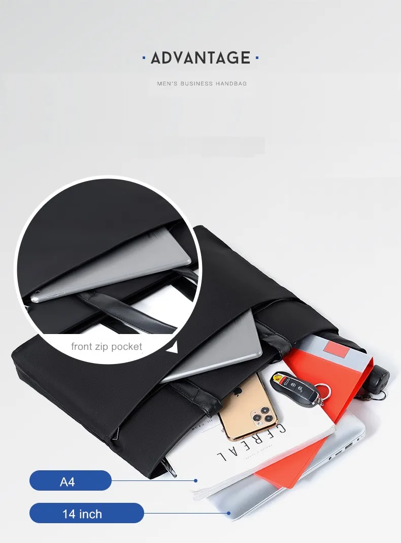 High Grade Business Laptop Bag Package Men's Waterproof Briefcase Handbag Official Large Capacity Black Blue Gray Custom Logo