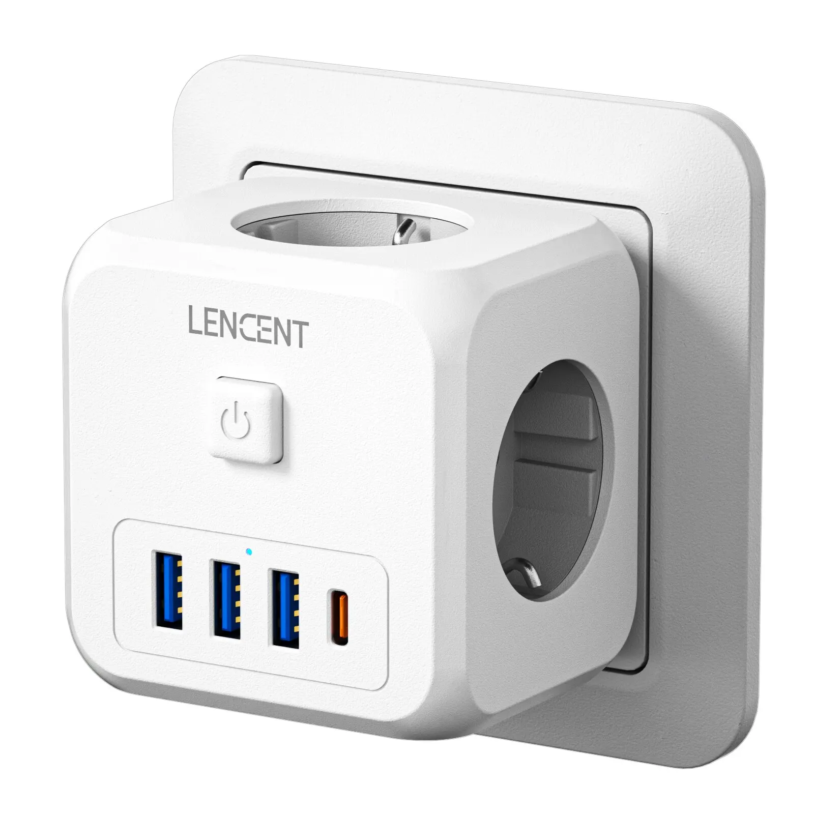 Lencent Prolongateur de prise murale avec 3 prises AC, 3 ports USB, 1 type  C à prix pas cher