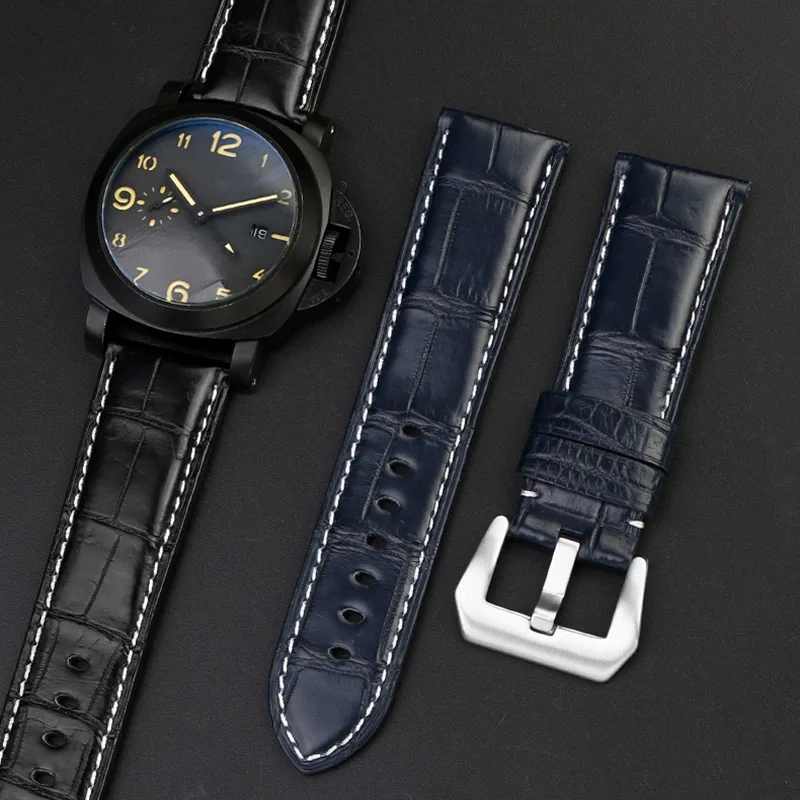 Cinturino Per Orologio In Pelle Di Coccodrillo Per Cinturino Panerai Pam111 441 Cinturino Per Orologio In Pelle Di Coccodrillo Di Bambù 22Mm 24Mm Brac