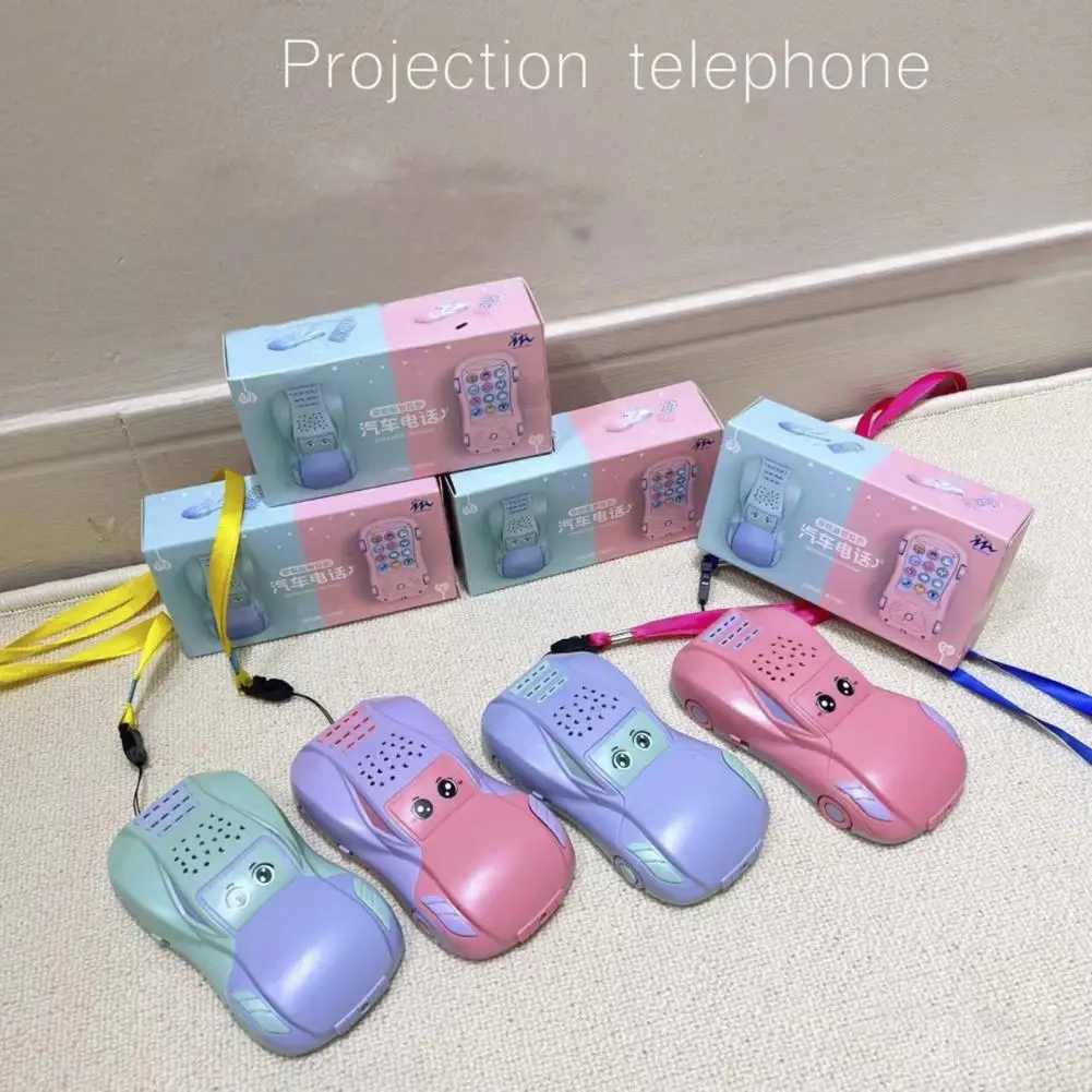 

Fashion Phone Toy Burrs Free Compact Telephone Toy Parent-child LED Light-up Projection Toy