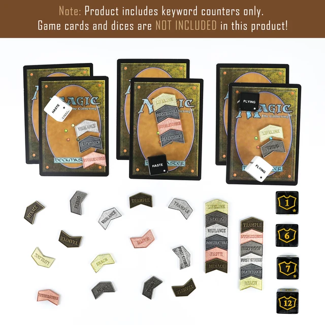 68Pcs MTG Antique Metal Buff Counter Tokens & Keyword Counters Dice Set Magic The Gathering MTG TCG Card Gaming Accessories& Box 5