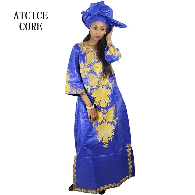 African Dresses For Women Fashion Design New African Bazin Fashion Design  Dress Long Dress With Scarf African Clothes Wy2347 - Africa Clothing -  AliExpress