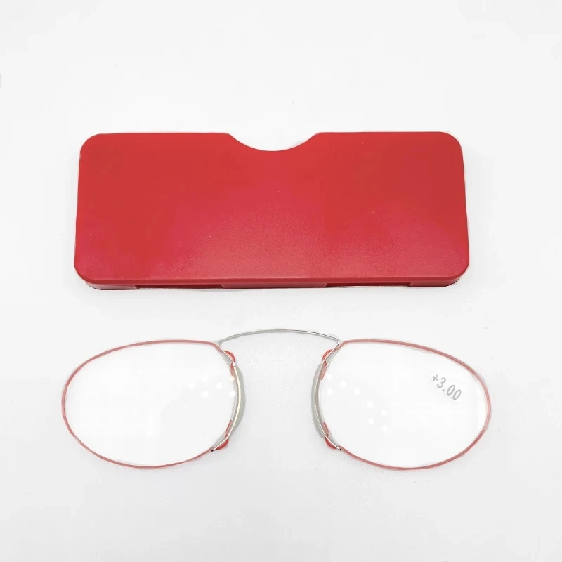 2024 Titanium Mini Reading Glasses Clip Nose Round Optical Glasses With Box Wallet Portable Prescription Eyewear Degree 1 To 3 4