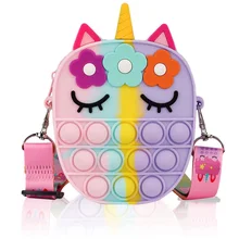 

Popete Shoulder Bag for Girls Women Cartoon Fidget Toys Sensory Small Bubbles Rainbow Cartoon Mini Coin Purse Crossbody Bags