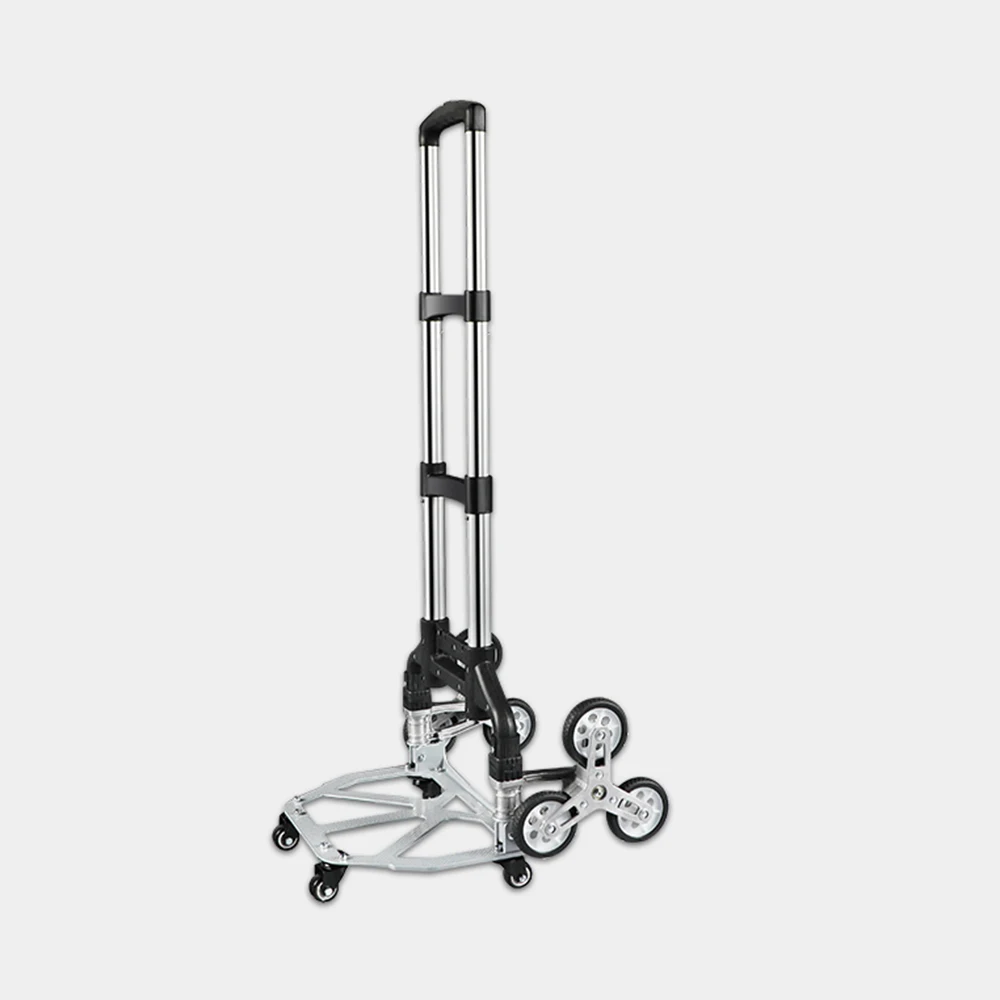 150KG All Terrain Stair Climbing Cart Hand Truck Folding Trolley for Upstairs Cargo with 6 Crystal Wheels with Bungee Cord
