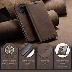 Vintage Leather Flip Wallet Case with Kickstand - Shockproof Anti-Fall Phone Cover with Card and Cash Pocket for OnePlus 8Pro (Coffee)