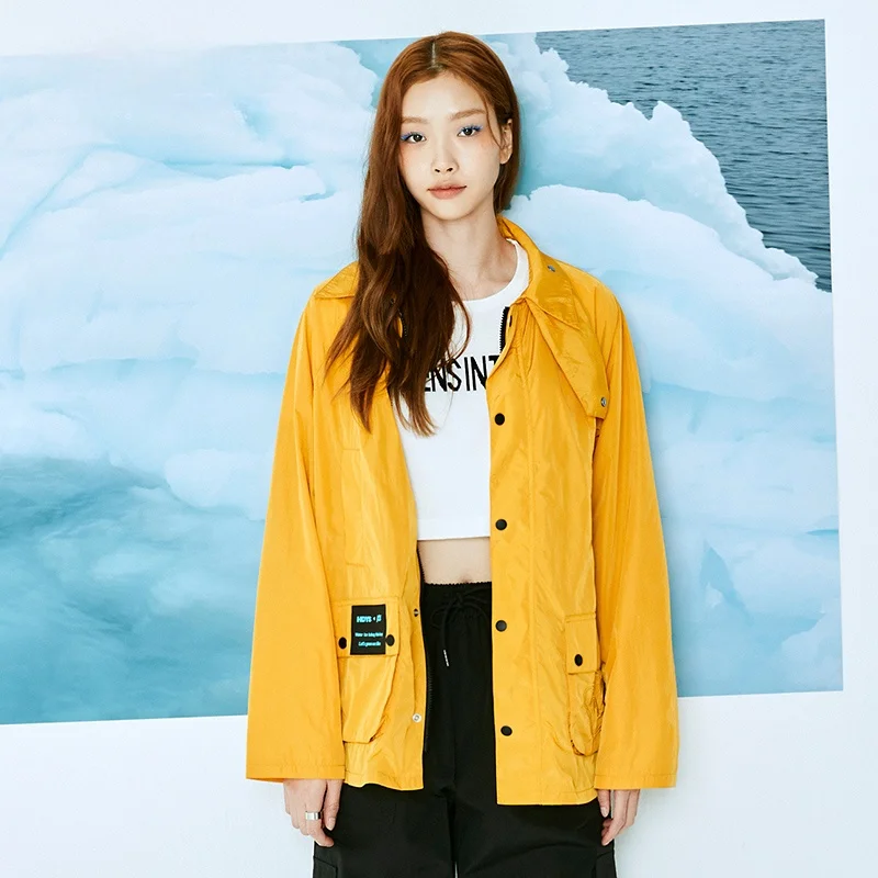 Handu 의류 하우스 자켓 코트 2022 봄 옷 여성 느슨한 캐주얼 올 매칭 작업복 코트 Uf0035